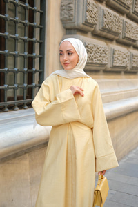 Bağlama Detay Elbise Sarı