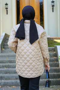 Baklava Desen Cepli Kap Krem