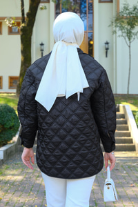 Baklava Desen Cepli Kap Siyah