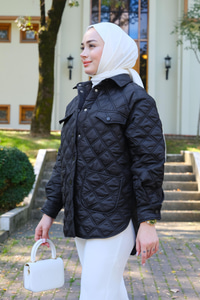 Baklava Desen Cepli Kap Siyah