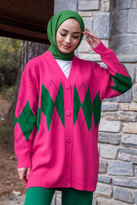 Uygun Fiyatlı BAKLAVA DESEN HIRKA FUSYA | Loccomoda.com 