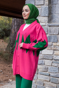 Uygun Fiyatlı BAKLAVA DESEN HIRKA FUSYA | Loccomoda.com 