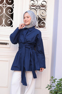 Bali Poplin Gömlek Lacivert