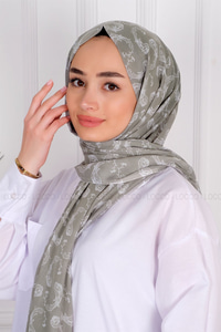 Uygun Fiyatlı BALIK DESENLI PAMUK SAL MINT YESIL | Loccomoda.com 