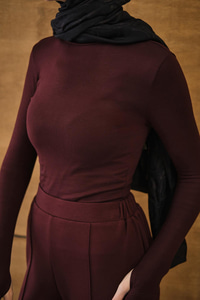 Balıkçı Yaka Body Bordo