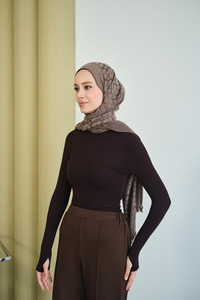 Balıkçı Yaka Body Kahverengi