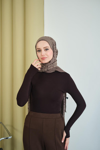 Balıkçı Yaka Body Kahverengi