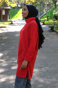 Uygun Fiyatlı BALIKCI YAKA TUNIK  KIRMIZI | Loccomoda.com 