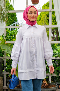 BALON KOL GOMLEK BEYAZ