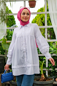 BALON KOL GOMLEK BEYAZ