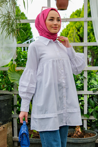 BALON KOL GOMLEK BEYAZ