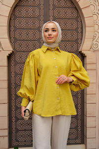 Balon Kol Gömlek Yağ Yeşil