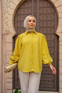 Balon Kol Gömlek Yağ Yeşil