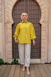 Balon Kol Gömlek Yağ Yeşil