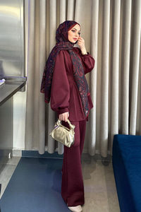 Balon Kol Scuba Kimono Takım Bordo