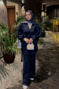 Balon Kol Scuba Kimono Takım Lacivert