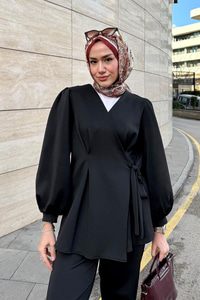 Balon Kol Scuba Kimono Takım Siyah