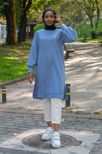 Uygun Fiyatlı BALON KOL SELANIK TUNIK BEBE MAVISI | Loccomoda.com 