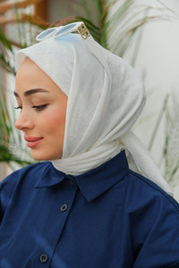 Bambu Kraş Eşarp Ekru