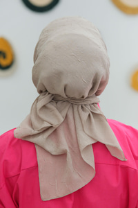 Bambu Kraş Eşarp Koyu Bej