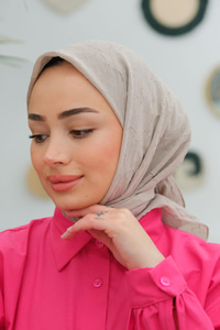 Bambu Kraş Eşarp Koyu Bej