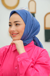 Bambu Kraş Eşarp Mavi