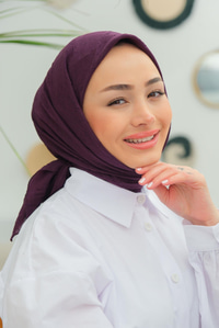 Bambu Kraş Eşarp Mor