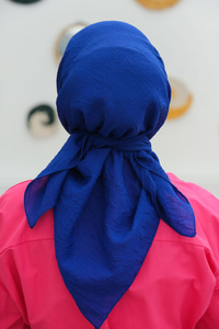 Bambu Kraş Eşarp Saks Mavi