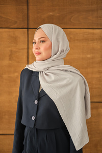 Bambu Kraş Şal Açık Gri