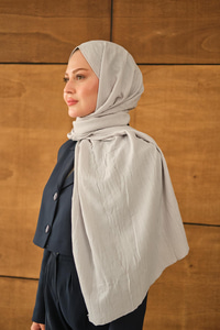 Bambu Kraş Şal Açık Gri