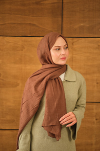 Bambu Kraş Şal Açık Kahve