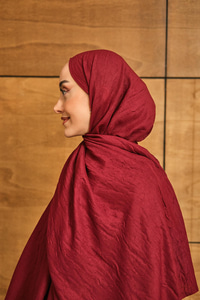 Bambu Kraş Şal Bordo