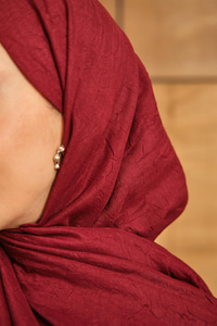 Bambu Kraş Şal Bordo