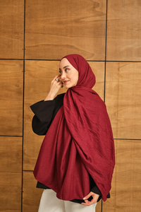 Bambu Kraş Şal Bordo