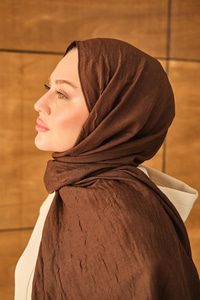 Bambu Kraş Şal Koyu Kahve