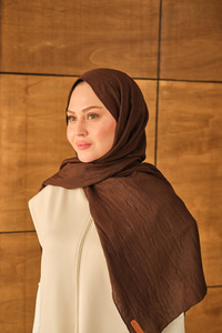 Bambu Kraş Şal Koyu Kahve