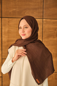 Bambu Kraş Şal Koyu Kahve