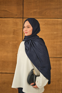 Bambu Kraş Şal Lacivert