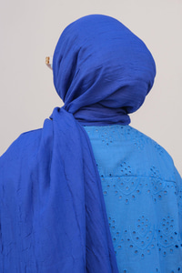 Bambu Kraş Şal Saks Mavi