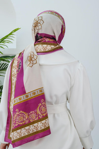 Barok Desen Şal Fuşya