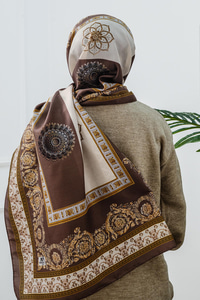 Barok Desen Şal Kahverengi