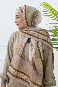 Barok Desen Şal Vizon