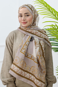 Barok Desen Şal Vizon