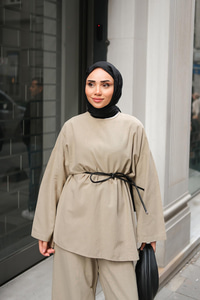 Basıc Keten Takım Bej