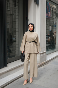 Basıc Keten Takım Bej