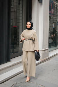 Basıc Keten Takım Bej