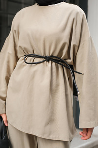 Basıc Keten Takım Bej