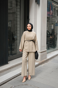 Basıc Keten Takım Bej