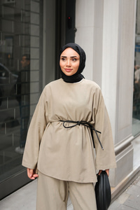 Basıc Keten Takım Bej