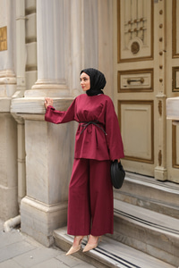 Basıc Keten Takım Bordo